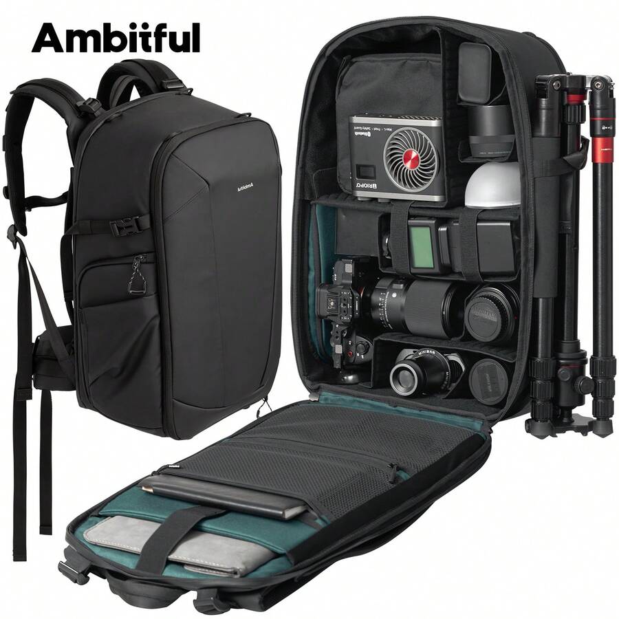 AMBITFUL OM-28 One Magic Camera Backpack 28L Capacity Outdoor Photography Waterproof Portable Bag Can Hold Camera, Flash, Tripod