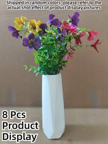4/8/20 Bundles Indoor/Outdoor Artificial Flowers, Waterproof, Windproof, Non-Fading, Realistic Faux Flower Plants Suitable For Indoor/Outdoor Gardens, Porches, Windowsills, Home, Weddings, Rustic Style, Party Decor, Balcony Decoration, Outdoor Artificial Flowers, UV-Resistant Faux Plastic Flowers, Artificial Greenery Decor, Hanging Baskets, Kitchen Home Vase Arrangements (6 Colors) - Multicolor - View 3