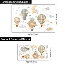 1pc Cartoon Animal Bear Hot Air Balloon PVC Wall Sticker, Suitable For Children's Room, Bedroom, Living Room Wall Decoration, Waterproof PVC Material, Party Decor, Self-Adhesive Removable Sticker, Size 23.6inch*11.8inch - 1PC - View 8