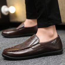 Men's Lightweight Comfortable Walking Shoes, Lace-Up Casual Sneakers - Dark Brown - View 3