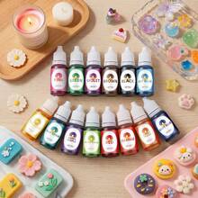 14 Colors 10ml Liquid Decorative Paint Set, Suitable For Theme Display Accessories, Party Props, Holiday Decorations, Resin Crafts And DIY Handmade Works Surface Embellishment, Non-Edible - Multicolor - View 8