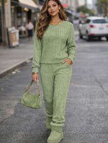 Women Two-Piece Outfits - Green - View 3