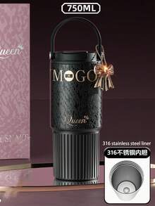 1個大容量高級保溫冷飲杯，316不鏽鋼材質，配備2合1吸管與口蓋，戶外車載吸管水瓶/咖啡杯，保溫保冷，防漏，適用於汽車杯架，不鏽鋼材質，手持水瓶，適合運動、旅行和學校使用，情人節禮物，女性禮物 - 彩色 - 查看 14
