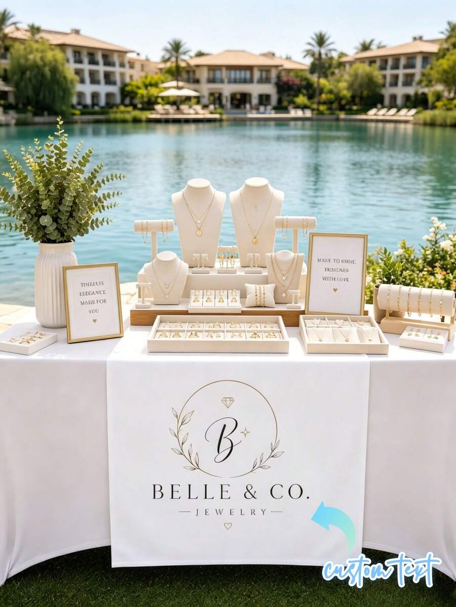 1 buah Taplak Meja Kustom, Taplak Meja Kain Personalisasi dengan Logo Berwarna Penuh, Identitas Merek Pemasok Acara, Pameran Kerajinan Tangan, Pameran Dagang, Logo Bisnis Kustom untuk Kios Pasar, Tampilan Pemasaran Promosi, Dekorasi Pesta dan Acara yang Dipersonalisasi, Ideal untuk Pernikahan - MultiWarna - View 1