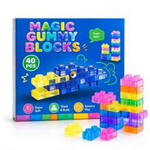 40PCS/60PCS Rainbow Transparent Building Block Set, Suitable For Large Particle Blocks, Creative Color Recognition Educational Toy #TransparentBlocks #AssemblyToys #CreativeToys - Multicolor - View 9