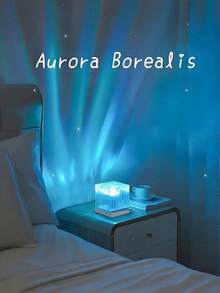 1pc Square Aurora Projector Light, Remote Control RGB LED Atmosphere Lamp, Suitable For Bedroom Living Room Decoration, Home Theater And Atmosphere Room Creation, Party And Gaming Room Atmosphere, Color Changing Atmosphere Light, Home Party, Essential For Couples Room - Aurora - View 4