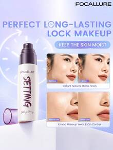 FOCALLURE 65ml Perfect Long-Lasting Setting Spray, Ultra-Fine Mist Non-Sticky, Hydrating Oil-Control, Sweat-Resistant Smudge-Proof Non-Drying Non-Sticky, Suitable For Multiple Occasions, Skin-Friendly Formula, Daily Makeup Essential - 65ml - View 6