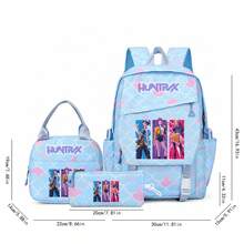 Miniso Huntrx 3Pcs Canvas Backpack Set, Vibrant Poster Style Print Multi-Purpose Bag Set - Blue - View 5