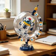 Cosmic Pioneer Space Building Block Set, With Transparent Globe Display Stand, 6 Styles Of Rockets And Astronauts, DIY Assembly Model Kit As Christmas Birthday Gift, For Home Collection And Desktop Decoration, Ideal Space Theme And Science Enthusiast Gift. - Multicolor - View 11