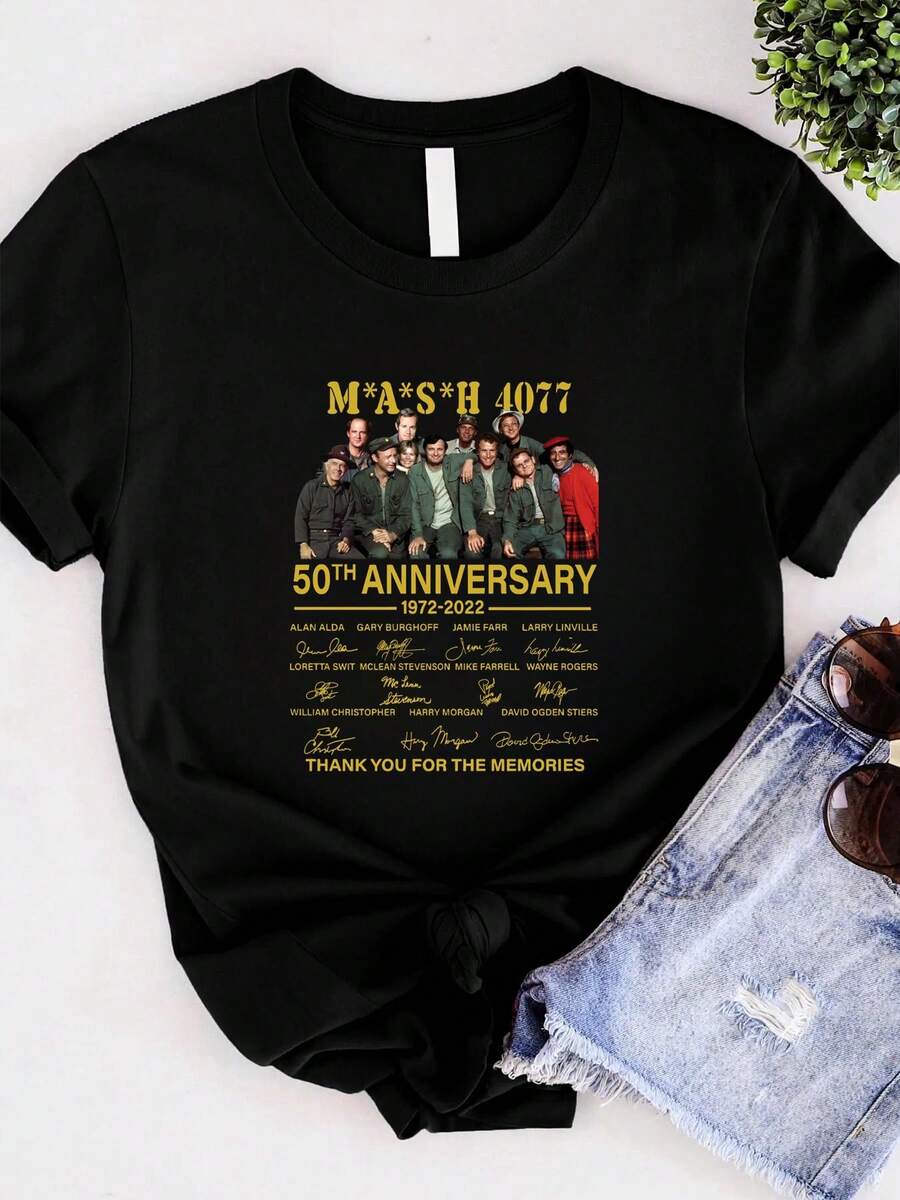 Maglietta da donna con stampa Mash 4077 50° anniversario - nero - Visualizzare 1