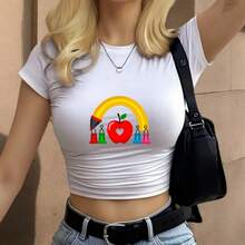 Rainbow Apple Pattern  With Vibrant Colors And Unique Print - 白色 - 查看 1