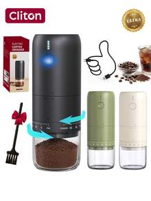CLITON Penggiling Kopi Elektrik Eksternal yang Dapat Diatur 90°, Mata Pisau Keramik untuk Bubuk Merata, Pendamping Kopi Mini untuk Pojok Kopi Rumah, Penggiling Biji Kopi Portabel untuk Perjalanan dan Berkemah, Pengisian Daya Tipe-C dengan Indikator Baterai, Kontrol Satu Sentuhan, Hadiah Liburan - MultiWarna - View 2