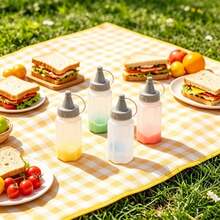 4Pcs Portable Mini Squeeze Bottles, Small Leak-Proof Sauce Containers For Ketchup, Honey, Mustard, Salad Dressing, Ideal For Lunch Box, Bento, Picnic, Travel, Kitchen Accessories - Mini Sauce Bottle - View 2