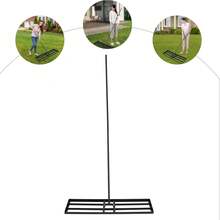 Steel Lawn Leveler Rake, 5.74ft Long Handle 180° Adjustable Lawn Leveling Tool, Grid Design Ground Plate, Detachable Lightweight Garden Rake For Yard, Golf Course, Soccer Field And Farm - A - View 1