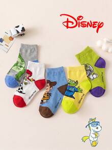 Disney 10/5/1雙正版迪士尼兒童襪，圖案嬰兒幼兒中筒襪，卡通設計，時尚可愛嬰兒襪，適合秋冬 - 彩色 - 查看 3