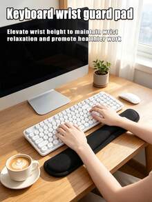 Solid Color Minimalist Keyboard Wrist Rest, EVA Material Keyboard Wrist Rest, Non-Slip Base, Comfortable Typing, Relieve Wrist Pain And Fatigue, 17.4 * 3.4 Inches, Suitable For Gaming, Learning, Working, Office - View 8