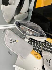 2件裝趣味可愛表情砍刀造型筆袋，學生桌面收納整理盒，多功能文具收納，幽默鉛筆盒 - A - 查看 5