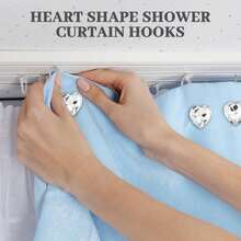 Heart-Shaped Shower Curtain Hook Set, Rust-Resistant And Durable, With Beautifully Designed Rings, Made Of High-Quality Stainless Steel. An Ideal Choice For Bathroom Essentials. - Multicolor - View 4