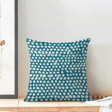 Aqua Teal Cream Polka Dot Pillow Covers 18x18 Inch Set Of 2 Boho Outdoor Decor Throw Pillows For Couch Modern Design Watercolor Aesthetic Decorative Cushion Cases For Home Sofa Bed Decorations - 水藍綠色白色波點圖案 18 吋 x 18 吋(2 件裝) - 查看 4