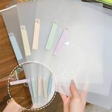 5組透明A4尺寸側開旋轉文件夾，防水防塵，適用於學校文件、辦公文件、美術紙、學校用品，簡約文件夾，履歷夾，大容量辦公用品，桌面收納，文件整理，辦公用品，桌面配件，教師教學用品，返校季，學習用品，貼紙簿，收納，文具，教師教室必需品 - 彩色 - 查看 8