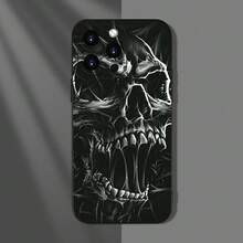 [24h Shipping From DE/FR/ES] Dark Style Silver Line Skull Print Phone Case Compatible With IPhone 17/16/15/14/13/12/11 Plus Pro Max 17Air 16e  Galaxy S21-S26 Ultra Edge Fe Plus  /  Shockproof Full Protection Case, The First Choice For Street Subculture Style Birthday Gifts - 1 - View 6