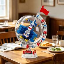 Cosmic Pioneer Space Building Block Set, With Transparent Globe Display Stand, 6 Styles Of Rockets And Astronauts, DIY Assembly Model Kit As Christmas Birthday Gift, For Home Collection And Desktop Decoration, Ideal Space Theme And Science Enthusiast Gift. - Multicolor - View 5