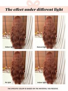 [TOPSHE LUMA] 26 Inch Loose Wave Full Head Wig With Bangs, Rusty Ginger Color, Premium Heat-Resistant Fiber, Soft Voluminous Curly Hair, Warm Autumn Korean Style Full Head Wig, Suitable For All Occasions, Halloween - Multicolor - View 8
