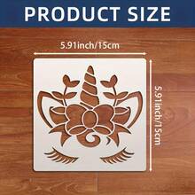 6pcs Unicorn Stencil Set, 5.91*5.91 Inches, Reusable Painting Stencils, Suitable For Scrapbooking, Paper, Photo Frames, Fabric Art, DIY Crafts, Wall Decor, Reusable Stencils, Large Size Stencils, Decorative Concrete Stencils - Unicorn Template Set - View 2