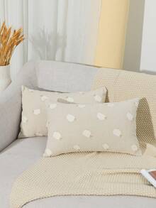 1 pieza/2 piezas Funda de cojín decorativo con borlas de oveja linda, mezcla de lino verde oscuro con bordado de animales, estilo granja para sofá, dormitorio y decoración del hogar, sin relleno de cojín - Verde - Ver 10