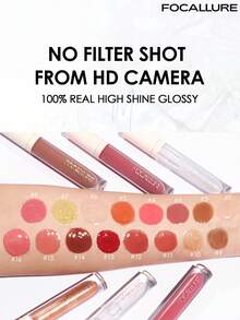 FOCALLURE 2.5g Plumpmax High-Shine Lip Gloss, Instant Lip Plumping & Mirror Glass Glossy Finish, Refreshing Non-Sticky Lightweight Texture, Versatile Multi-Use, Long-Lasting All-Day Hydration & Shine Lock - #01 CRYSTAL - View 2
