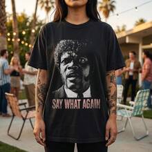 2026 Bio Baumwolle T-Shirt Y2K T-Shirt Herren T-Shirt Damen pullover Samuel L Jackson 'Say What Again' T-Shirt - Pulp Fiction Movie Tee - 1 - Ver 4