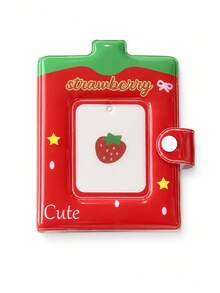 1pc INS Heart Strawberry Photo Card Holder, Minimalist Sticker Photo Album, Includes 32 Transparent Inner Pages, 1-Slot Mini Photo Album, K-Pop Photo Card Loose-Leaf Storage Book, DIY Heart Hollow Cover, Suitable For 3-3.5 Inch Photos, Idol Photo Card Storage And Display, Suitable For Fan Activities, Card Holder Christmas Gift - Pocket Size - View 7