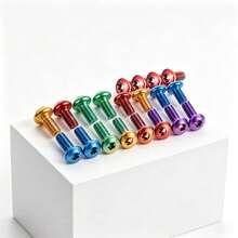 MOTSUV Mountain Bike Disc Brake Screws M5*10MM T25 Torx Fixing Screws Brake Pads Alloy Plated Colorful Anti-Slip Durable Screws Suitable For Bicycle Disc Rotors - Multicolor - View 3
