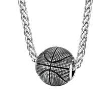 Men's Punk Cuban Chain Sports Necklace, 3D Stereo Football & Baseball Pendant Silver Soccer Neck Chain - Gold Volleyball Necklace - View 11