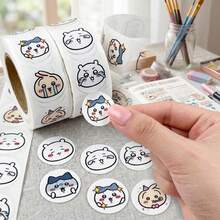 500pcs GIIKAWA Roll Round Stickers, Cute Cartoon Animal Seal Stickers, Handmade, Gift Packaging Decoration, Suitable For Holiday Parties And Birthday Gifts, Party Favors, Perfect Gift - Multicolor - View 5