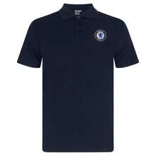 Chelsea FC Mens Crest Polo Shirt - Navy Blue - View 2