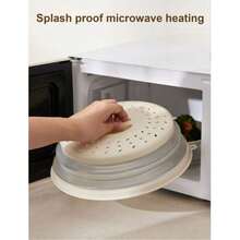 Microwave Oven Splash Cover, Medium (Charcoal Gray) - Foldable, Breathable Silicone Splash Cover - Microwave Oven Plate Cover With Handle - Kitchen Gadget, Ideal For Food Preparation - Multicolor - View 6