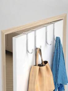 SikeSike [Gancio a forma di S in acciaio inossidabile] Gancio a forma di S doppio, in acciaio inossidabile | Installazione facile senza foratura, supporto multifunzionale da appendere alla porta dell'armadio, per cappotti, cappelli, asciugamani e borse in ingresso, bagno, camera da letto e cucina, bianco, gancio pratico, adatto per cucina, bagno, studio, sala da pranzo - multicolore - Visualizzare 3