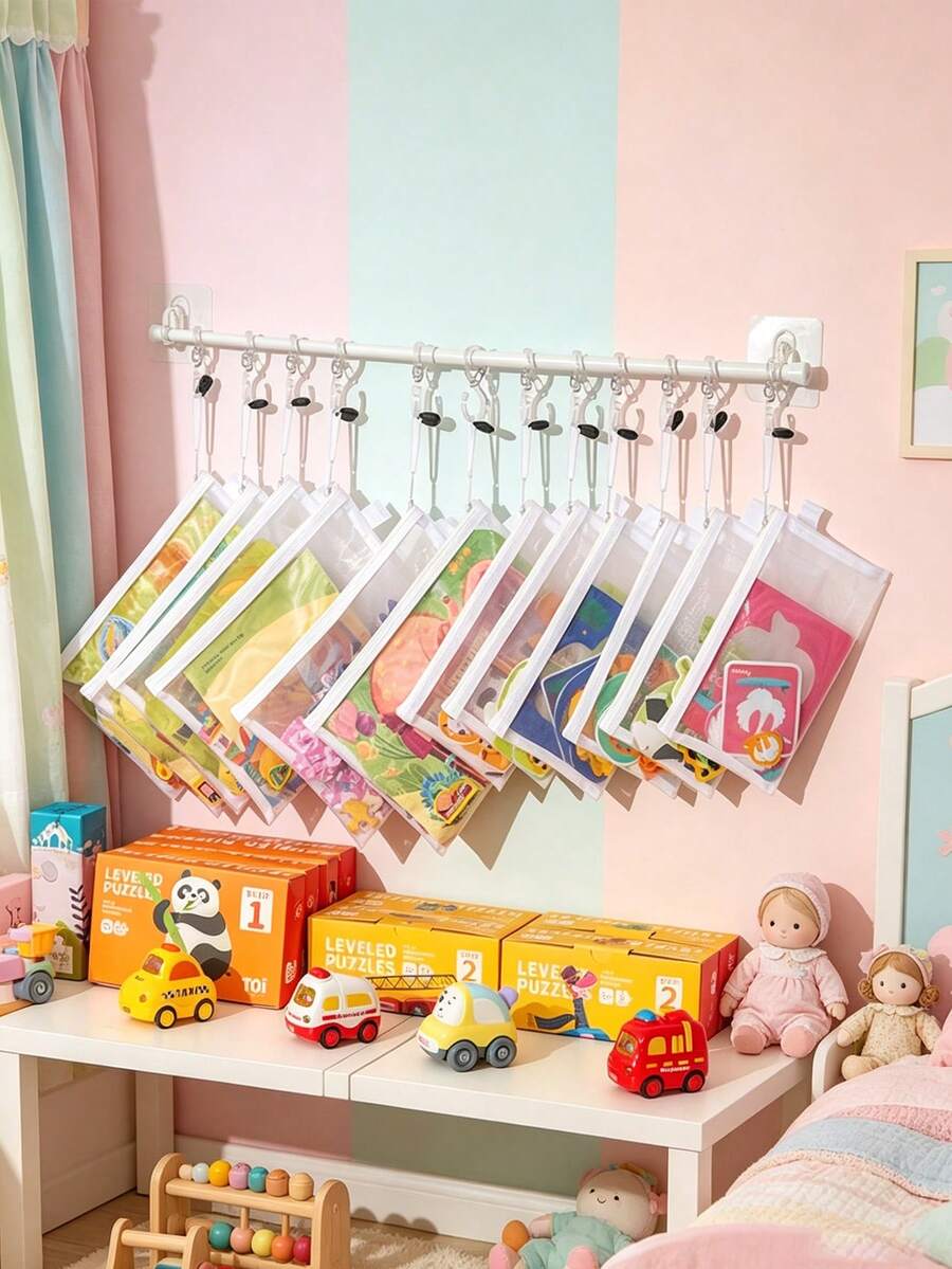 Bolsa de almacenamiento para bloques de construcción, organizador de clasificación de juguetes de rompecabezas, bolsa de malla con cremallera, bolsa pequeña transparente para partículas pequeñas de niños - Multicolor - Ver 1