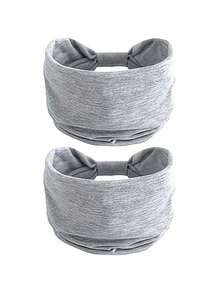 3pcs/Set Women's Bohemian Style Headbands - Thick Elastic Non-Slip Headbands With Bow And Buckle Design, White/Grey/Black Available - Multicolor - View 22