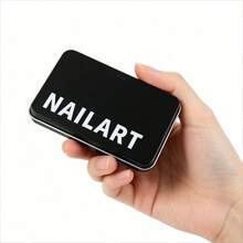 1pc Wearable Nail Art Empty Box With Metal Sticker, Portable Rectangular Tin Box For Storing Fake Nails And Nail Art Supplies - Multicolor - View 10