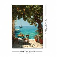 1pc Lemon Tree Summer Beach Canvas Poster Mediterranean Coastal Landscape Rustic Wall Art Print Beach House Farmhouse Decor Painting Apartment Living Room Bedroom Modern Home Decor - A - View 11