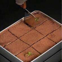 1pc/2pcs A Stainless Steel Square Flat Plate With A Lid, Suitable For Tiramisu And Baking. - Silver - View 5