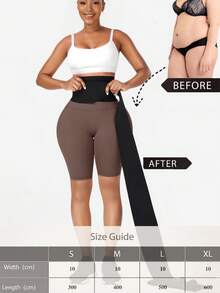 1pc Women's Postpartum Belly Band, Elastic Adjustable Waist Shaper - Black - View 1