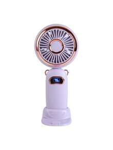 AOYI Rechargeable Portable Brushless Motor Handheld Mini Fan With 5-Speed Adjustable, USB Charging Cable And Base Phone Holder Function + Lanyard - Multicolor - View 10