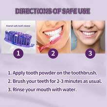 50g Purple Tooth Cleaning Powder + 50g Tongue Cleaning Set, Gentle Cleaning Teeth Yellow Stains Tooth Cleaning Powder, Tongue Cleaning Oral Care Fresh Breath - Mint - View 4