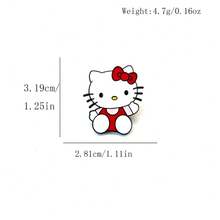 1 pieza Broche de insignia de metal con diseño de gato de dibujos animados lindo y dulce, accesorio de bolso de aleación - Multicolor - Ver 6