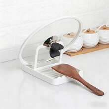 1 pieza Estante de almacenamiento multifuncional para cocina, puede sostener tapas de ollas, cucharas, espátulas y otros utensilios de cocina, mantiene la encimera seca y a prueba de fugas, estilo aleatorio, el color puede variar ligeramente - Multicolor - Ver 11