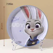 Ensemble de vaisselle en céramique officiel co-marqué Disney Zootopia, assiettes à dîner et bols à riz en relief 3D, design mignon Judy Hopps & Nick Wilde, artisanat sous-glaçure haute température, assiettes de service pour la maison, vaisselle de couple exquise, cadeau parfait pour anniversaire et fêtes - Lin jaune - Voir 13