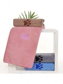 Super Absorbent And Quick-Drying Pet Towel, Made Of Microfiber, Suitable For Pet Bathing And Dog Grooming, With Embroidered Patterns. - Multicolor - View 3